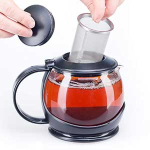 BobuCuisine Stunning Glass Tea Pot Globe with Cozy Warmer