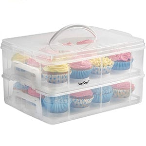 vonshef snap and stack cupcake storage carrier 2 tier