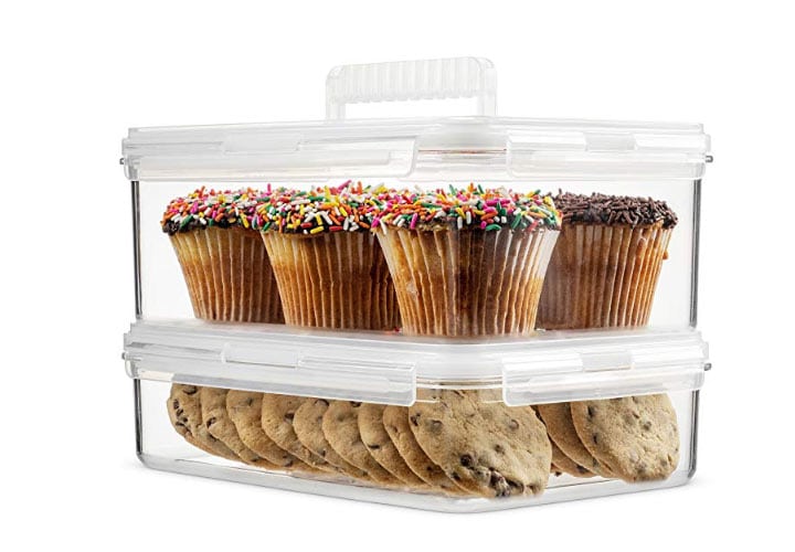 komax hikips 2-piece cookie containers | muffin, cupcake carrier set 