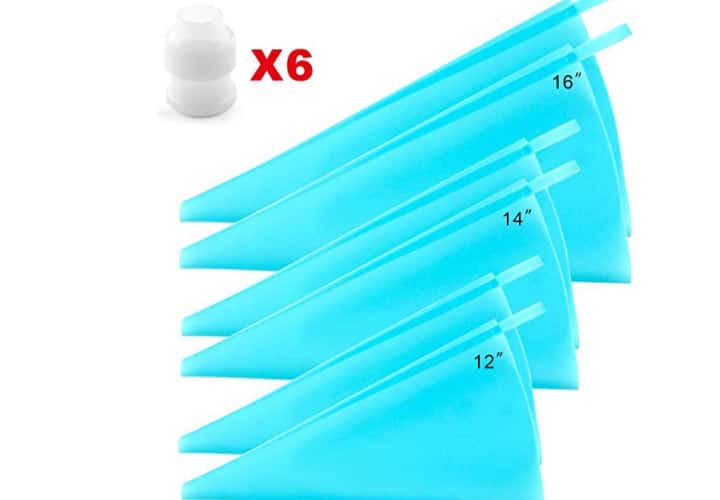 silicone pastry bags, weetiee 3 sizes reusable icing piping bags baking cookie cake decorating bags