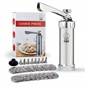stainless steel cookie press kit